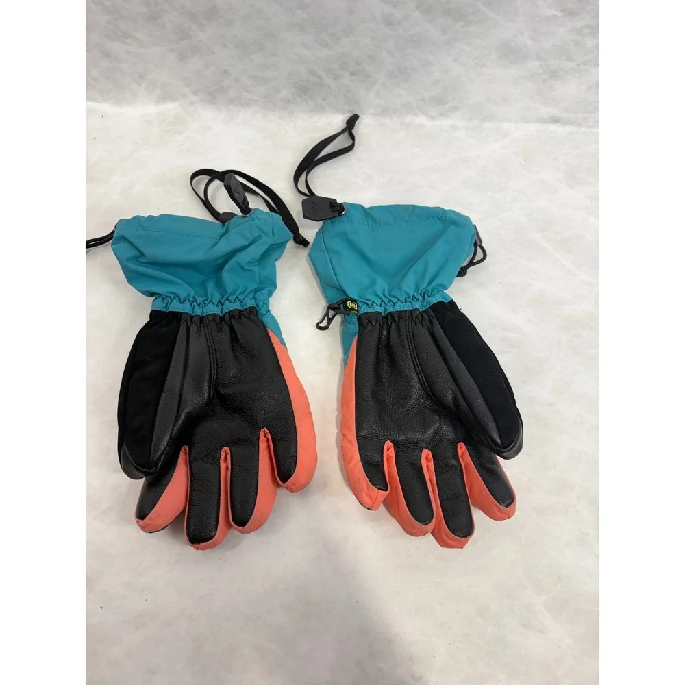 Burton Youth Profile Glove Teal Coral Orange Snowboard Ski Gloves Size S 15187